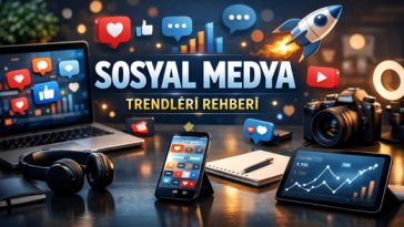 Sosyal medya trendleri ve içerik stratejileri rehberi görseli