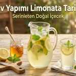 Ev yapımı limonata tarifi ile hazırlanmış naneli soğuk limonata