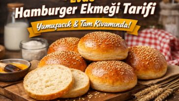 Ev yapımı yumuşacık susamlı hamburger ekmeği