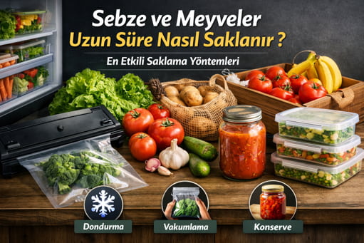 Sebze ve meyveler uzun süre nasıl saklanır tablosu ile saklama yöntemleri