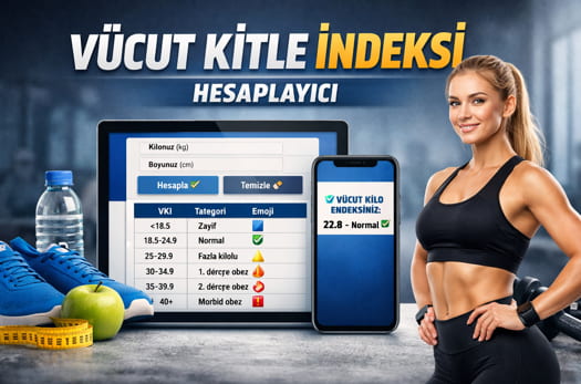 Vücut Kitle İndeksi Hesaplayıcı ile boy ve kilonuza göre sağlıklı kilonuzu öğrenin.