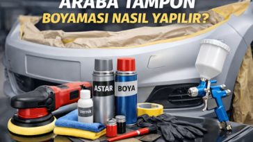 araba tampon boyama işlemi