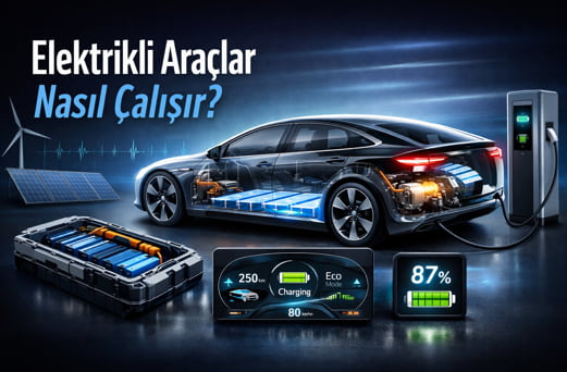 Elektrikli araçlar nasıl çalışır batarya motor ve şarj sistemi