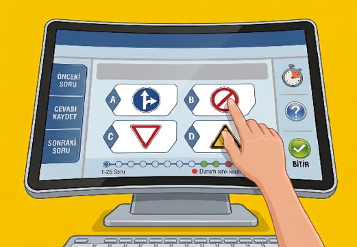 Aralık 2026 ehliyet sınavı online deneme testi
