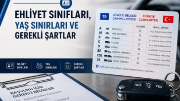 Ehliyet sınıfları yaş sınırları ve şartlar güncel tablo