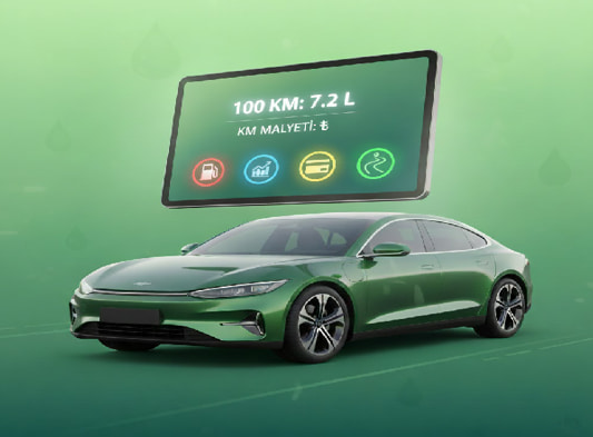 100 km yakıt hesaplama robotu ile yakıt tüketimi ve kilometre başına maliyet hesaplama