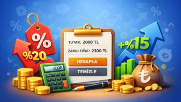 İndirim ve zam hesaplama aracı yüzdeye göre fiyat hesaplama