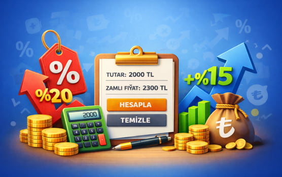 İndirim ve zam hesaplama aracı yüzdeye göre fiyat hesaplama