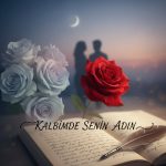 Kalbimde Senin Adın adlı aşk şiirini simgeleyen romantik görsel