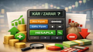 Kâr ve zarar hesaplama aracı alış ve satış fiyatı karşılaştırması