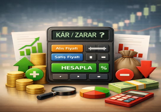 Kâr ve zarar hesaplama aracı alış ve satış fiyatı karşılaştırması