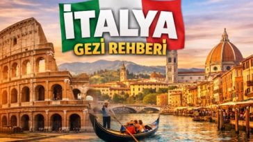 İtalya gezi rehberi için Roma Kolezyum ve Venedik kanalları manzarası