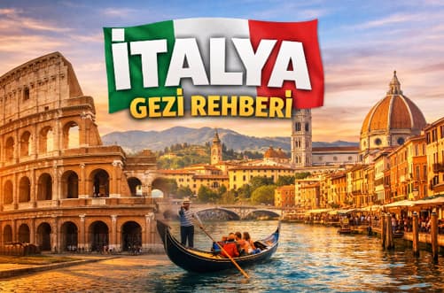 İtalya gezi rehberi için Roma Kolezyum ve Venedik kanalları manzarası