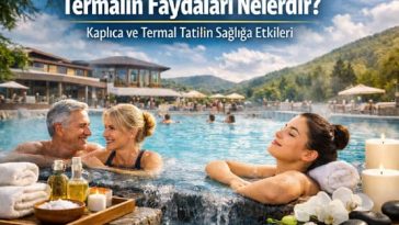 Termal havuzda dinlenen insanlar ve kaplıca tatili deneyimi