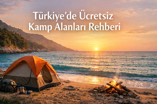 Doğada çadır kurmuş ücretsiz kamp alanı görseli