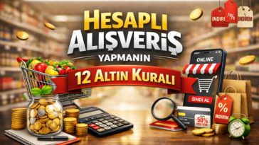 Hesaplı alışveriş yapmanın yollarını gösteren tasarruf temalı alışveriş görseli