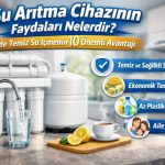 Ev tipi su arıtma cihazı ve arıtılmış içme suyu örneği